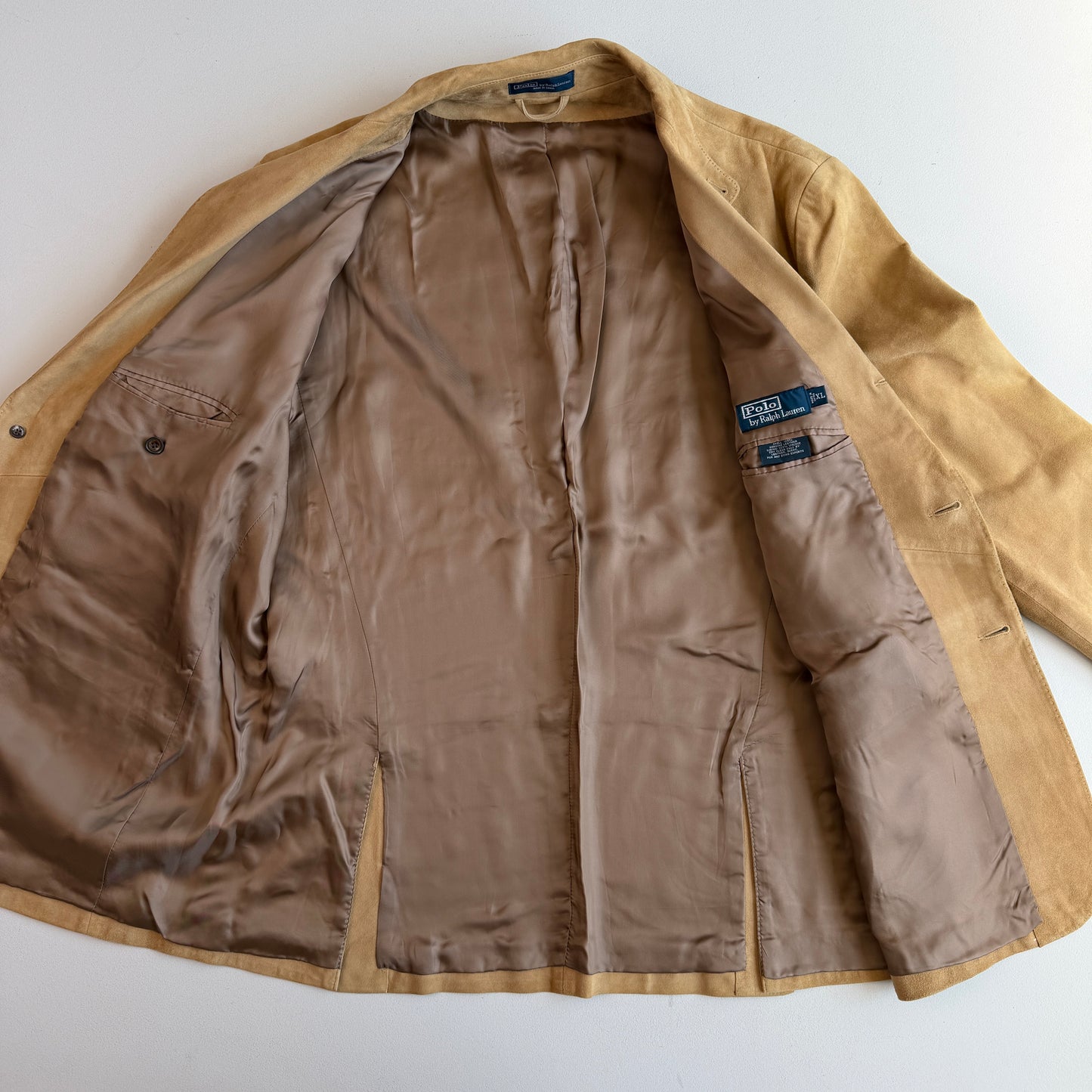 Polo Ralph Lauren (XL) Hacking Equestrian Suede Leather Tan Sports Jacket Coat
