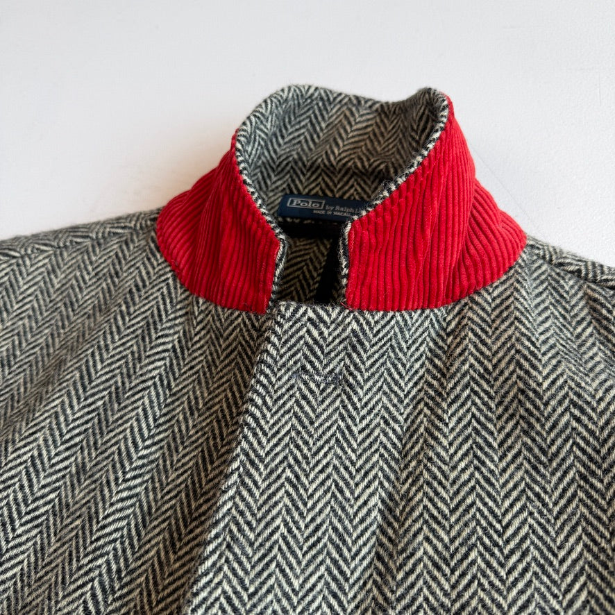 Polo Ralph Lauren (40R) Half-Norfolk Wool Tweed Leather Trim Sport Coat