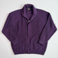 Paul Stuart (XL) Royal Purple Wool Heavy Rib-Knit Zip Sweater Cardigan