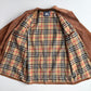 Burberry (52 /54) Suede Nova Check Raglan Balmacaan Leather Coat