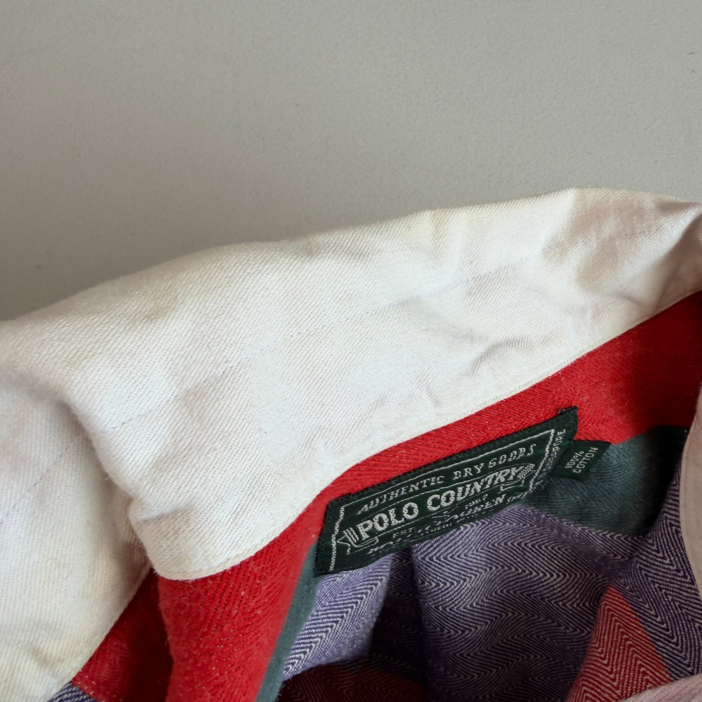 VNTG Ralph Lauren Polo Country (M) Striped Colorblock Rugby Shirt