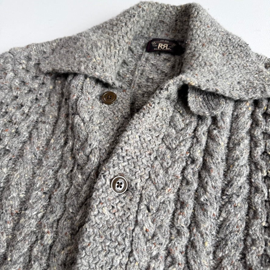 RRL Ralph Lauren (2XL) Wool Rust Specked/Heathered Cardigan Sweater