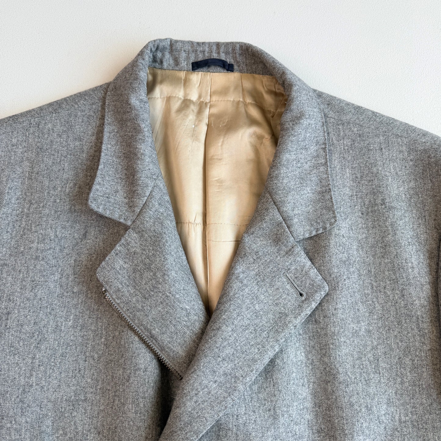 Brunello Cucinelli (50) Sport-Coat Style Brushed Wool Cashmere Zip Peacoat