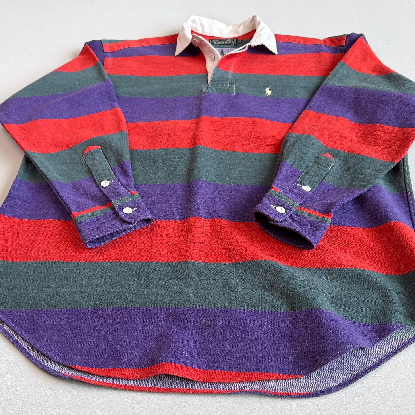 VNTG Ralph Lauren Polo Country (M) Striped Colorblock Rugby Shirt