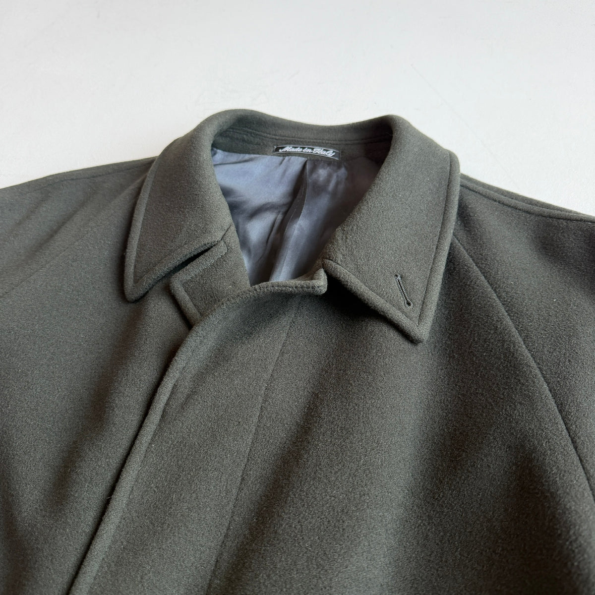 VNTG Giorgio Armani (38) Forest Green Wool/Cashmere Belted Balmacaan Overcoat