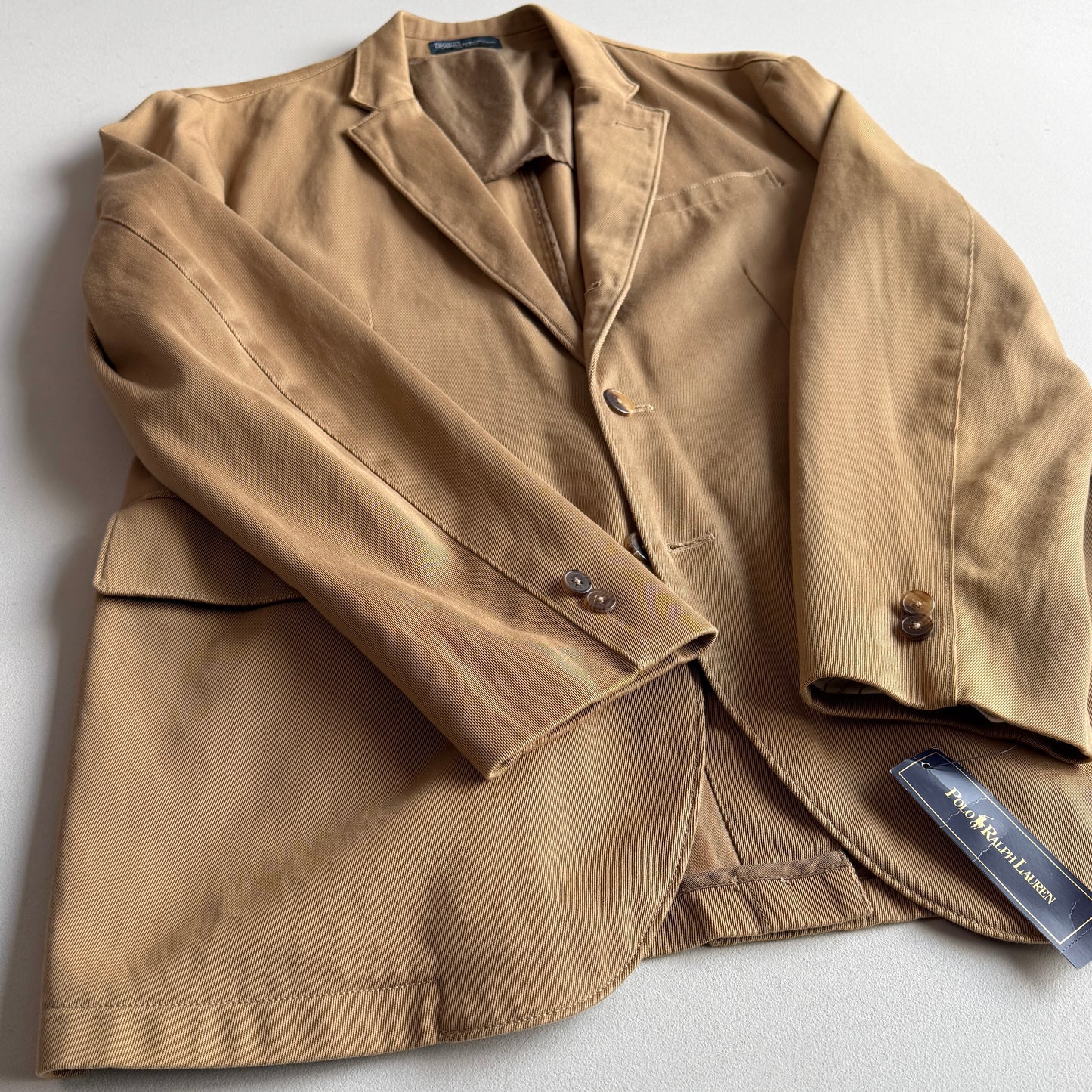NWT Polo Ralph Lauren (44R) Cavalry Twill Cotton Khaki 3-2 Roll Sport Coat