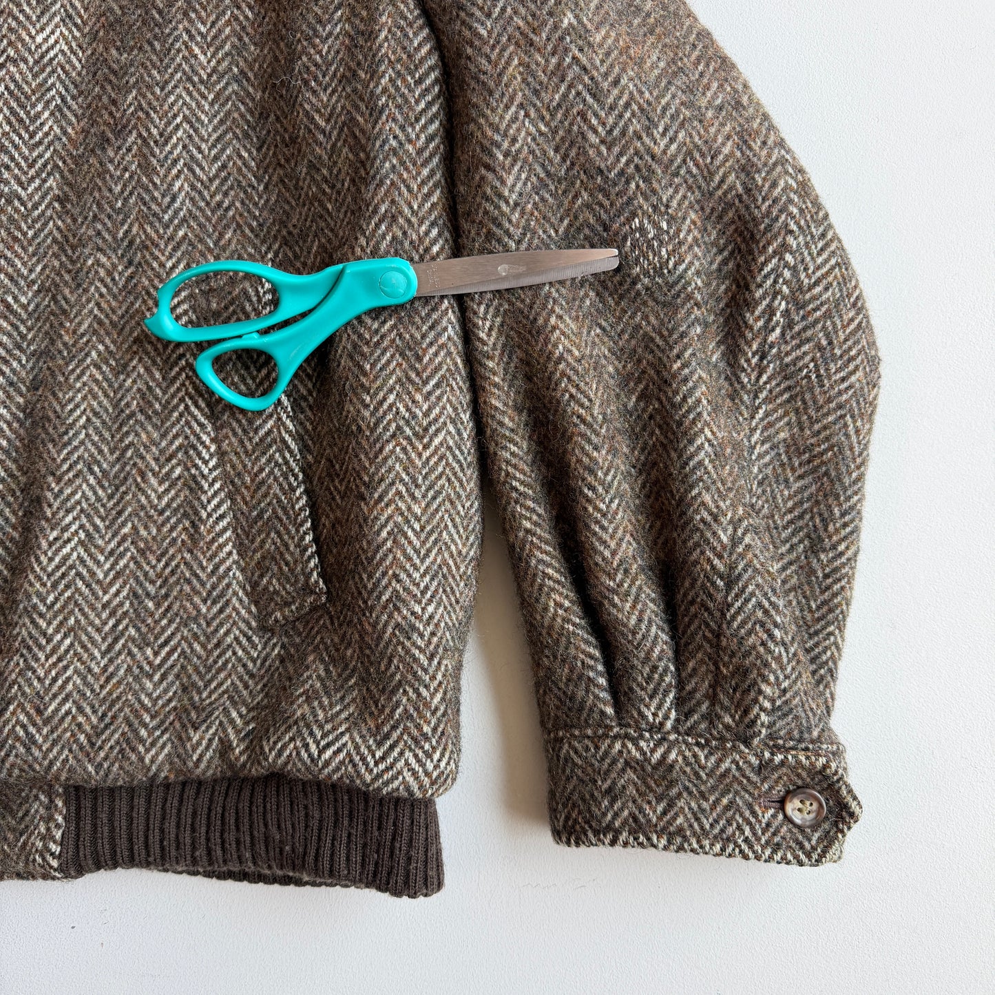 VNTG Burberry (46R) Tweed Wool Raglan Sleeve Brown Jacket