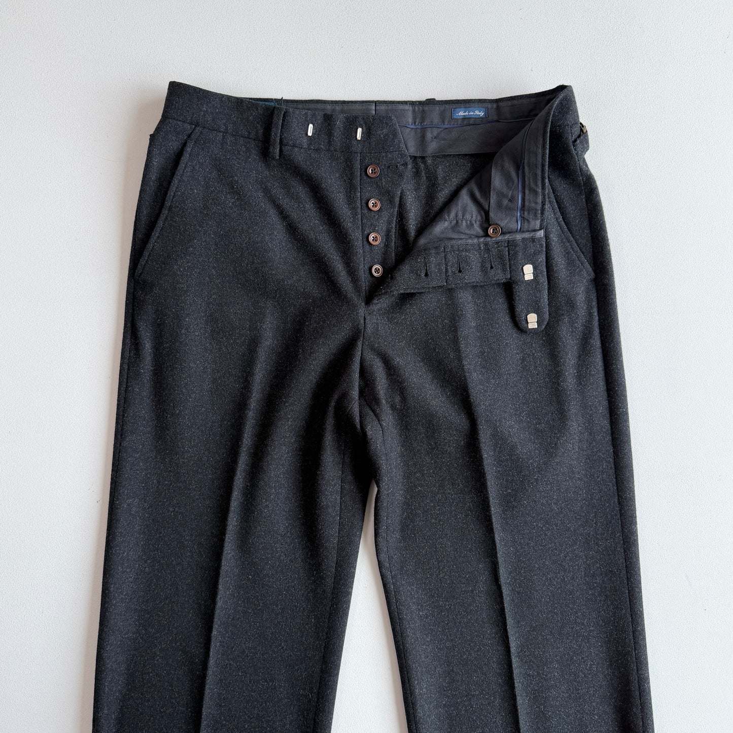 Polo Ralph Lauren (34x34) Brass Side Tab Wool/Cashmere Flannel Trouser Pants
