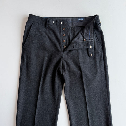 Polo Ralph Lauren (34x34) Brass Side Tab Wool/Cashmere Flannel Trouser Pants
