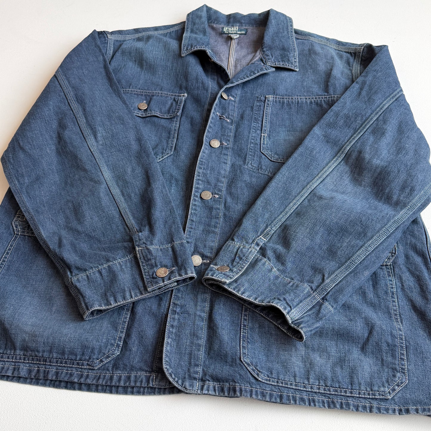 VNTG Polo Ralph Lauren (2XL) Indigo Chore Coat (believe made in Japan)