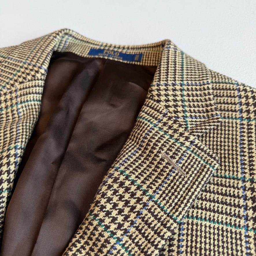 NWOT Polo Ralph Lauren (38R Custom Fit) 100% Silk Glen Plaid/Prince of Wales Sport Coat