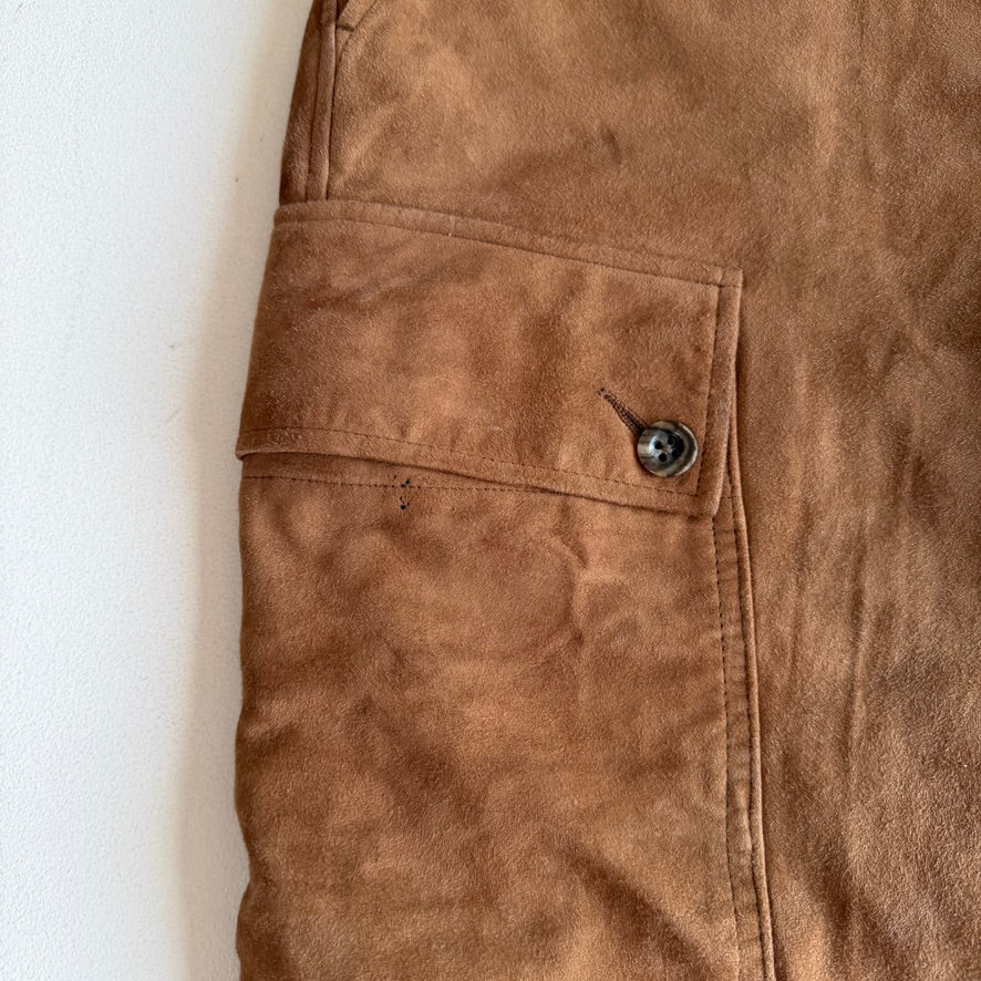 Polo Ralph Lauren (34x30) Suede Leather Tawny Brown High Waist Cargo Pants