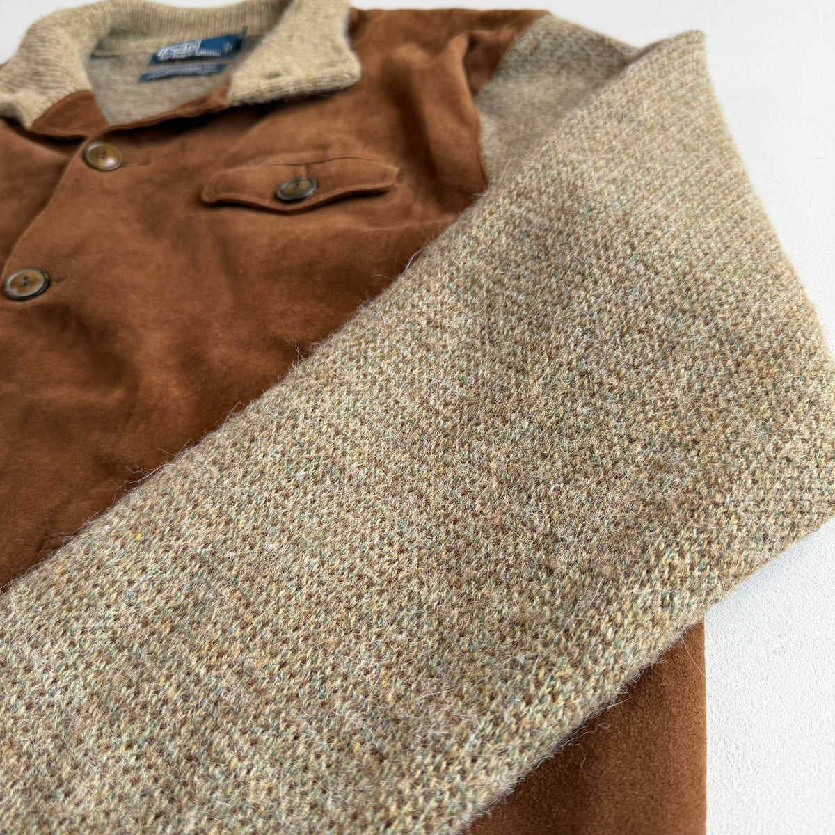 Polo Ralph Lauren (XL) Suede Alpaca/Wool Button Cardigan Sweater