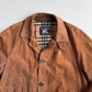 Burberry (52 /54) Suede Nova Check Raglan Balmacaan Leather Coat