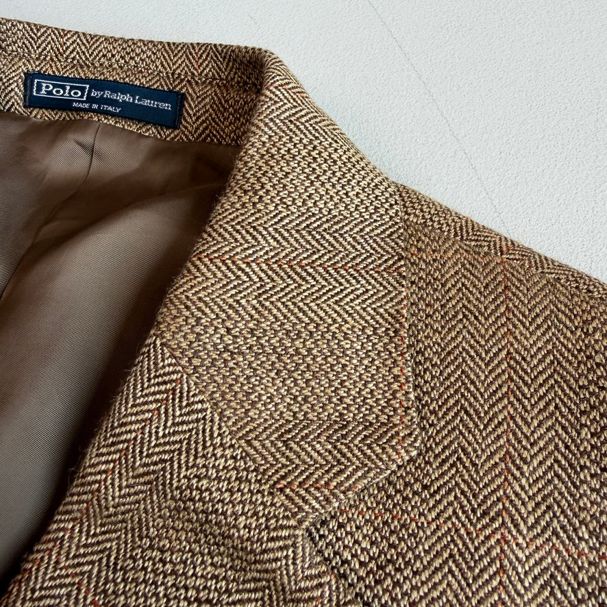 Polo Ralph Lauren (42L) Silk/Linen/Wool Overcheck Herringbone/Birdseye Sports Coat