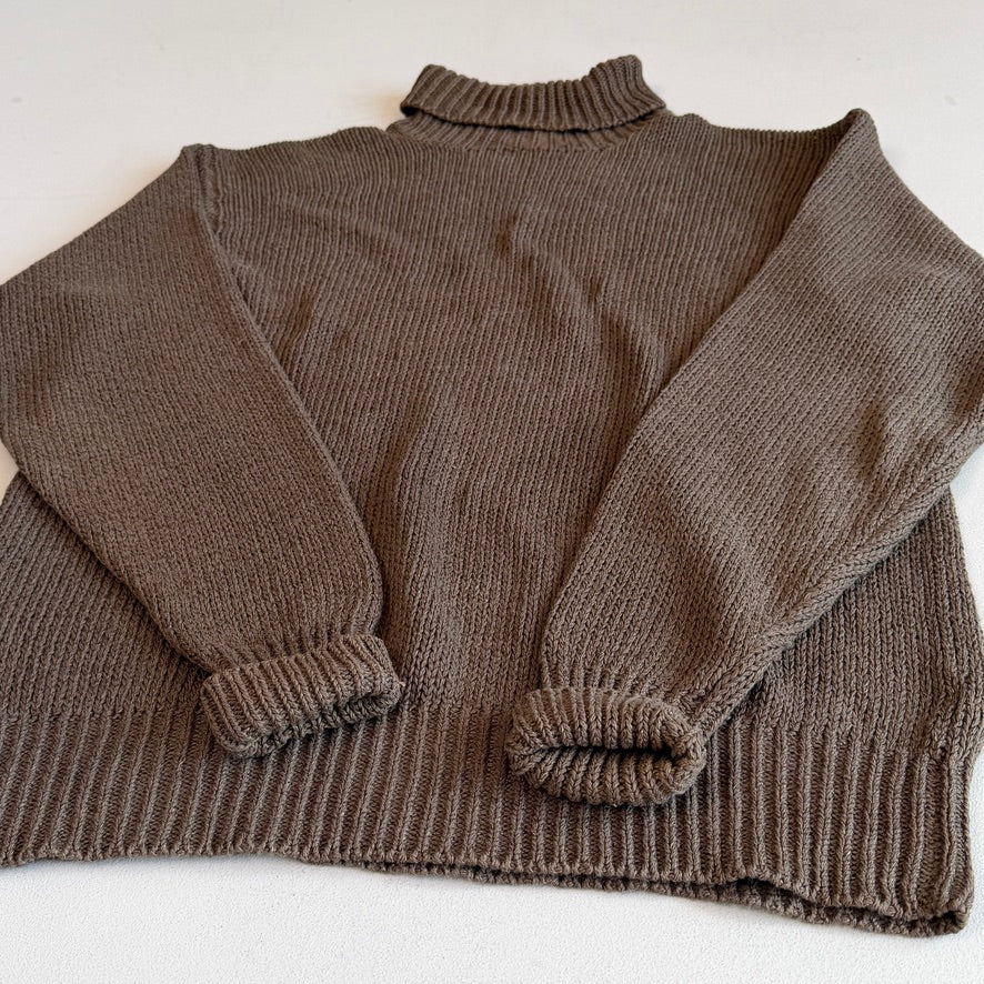 VNTG Polo Ralph Lauren (XL) Linen/Cotton Cedar Brown Turtleneck Sweater