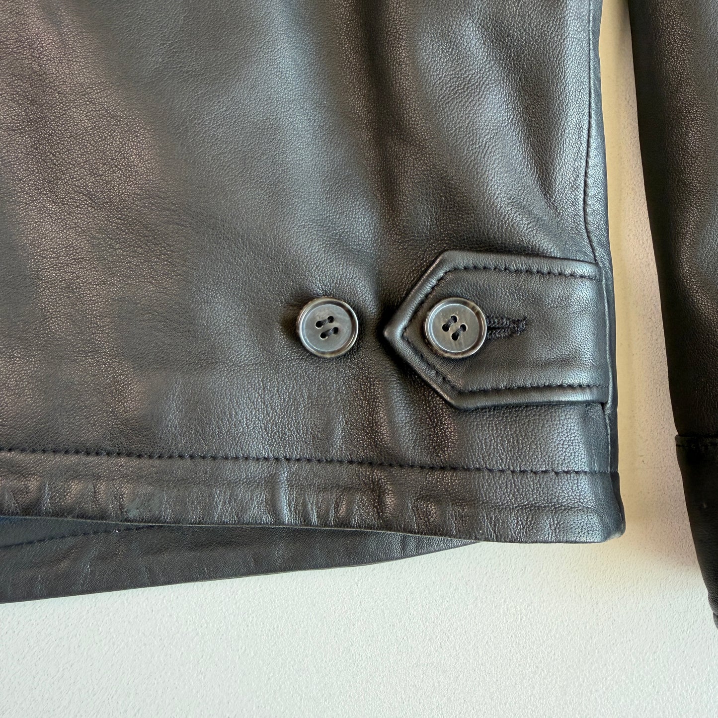 Polo Ralph Lauren (L) Black Glove Soft Leather Plaid Lined Jacket