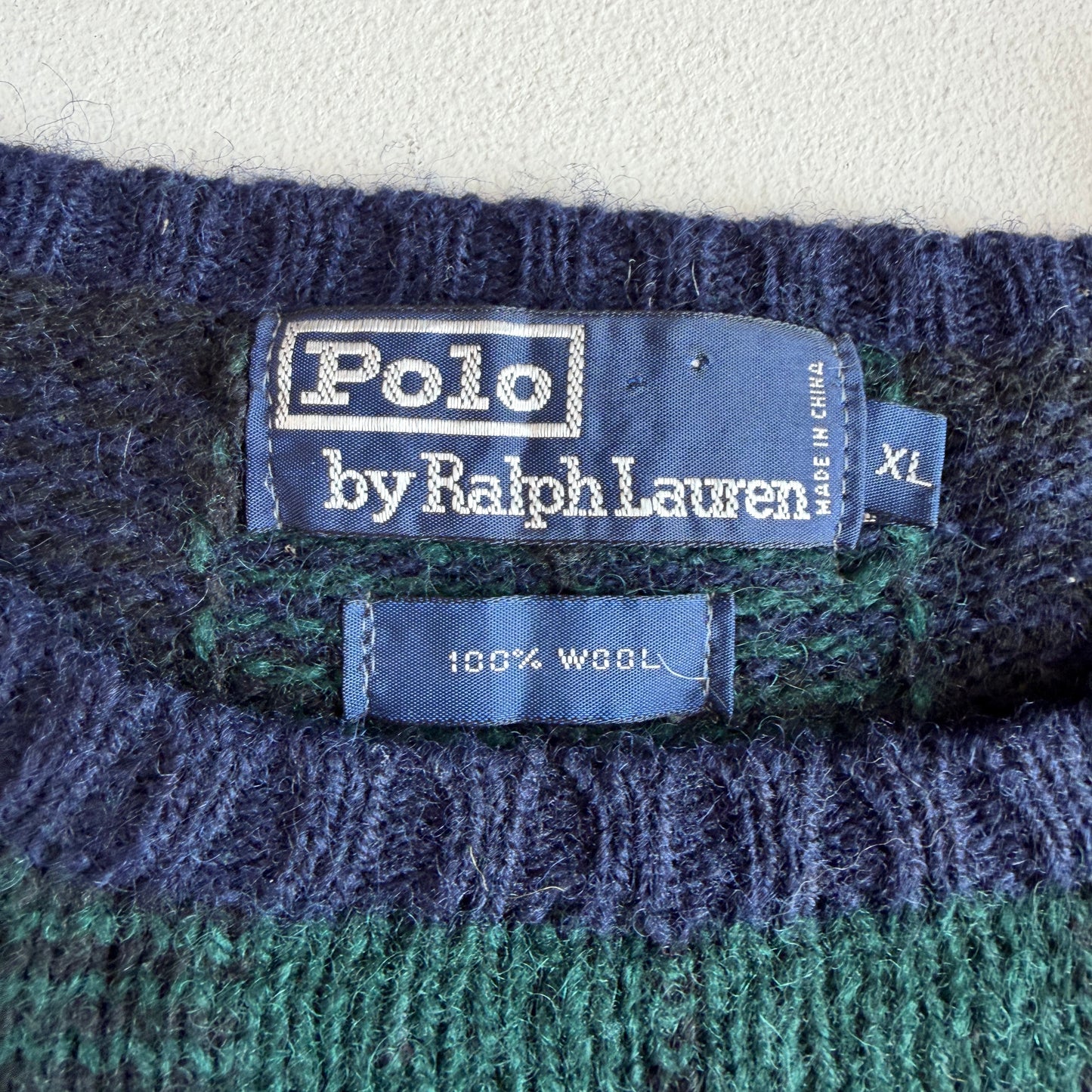 VNTG Polo Ralph Lauren (XL) Duck Black Watch Wool Sweater