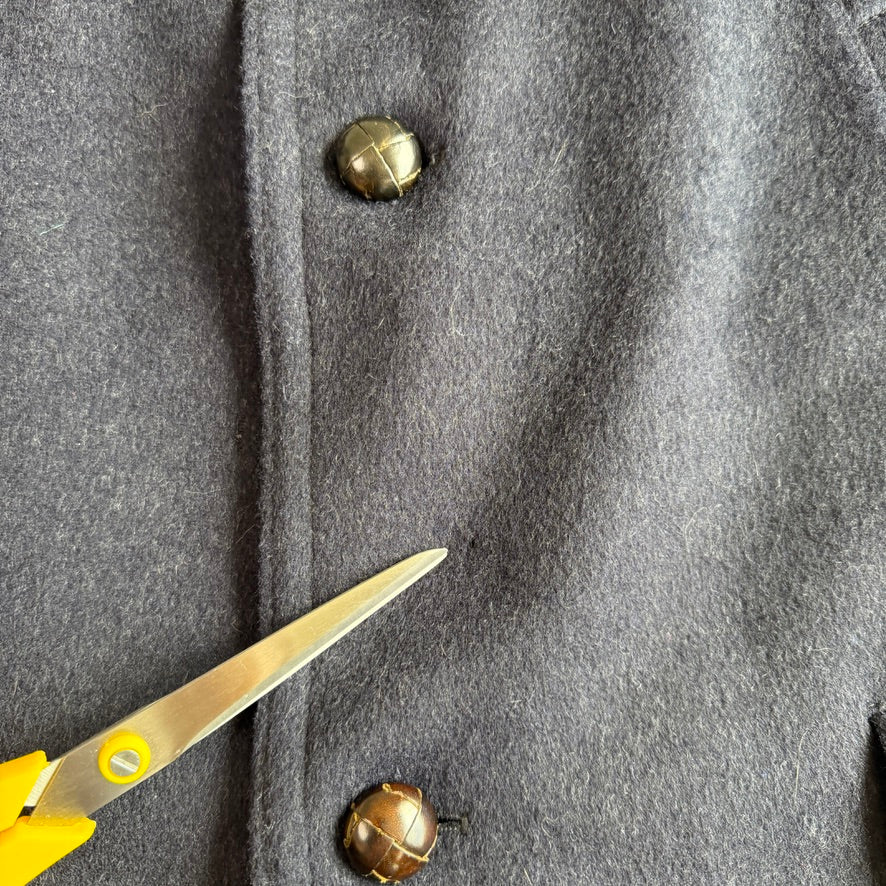 VNTG Burberry (40/ 50IT) Loden-Style MADE IN AUSTRIA Wool Navy Blue Overcoat