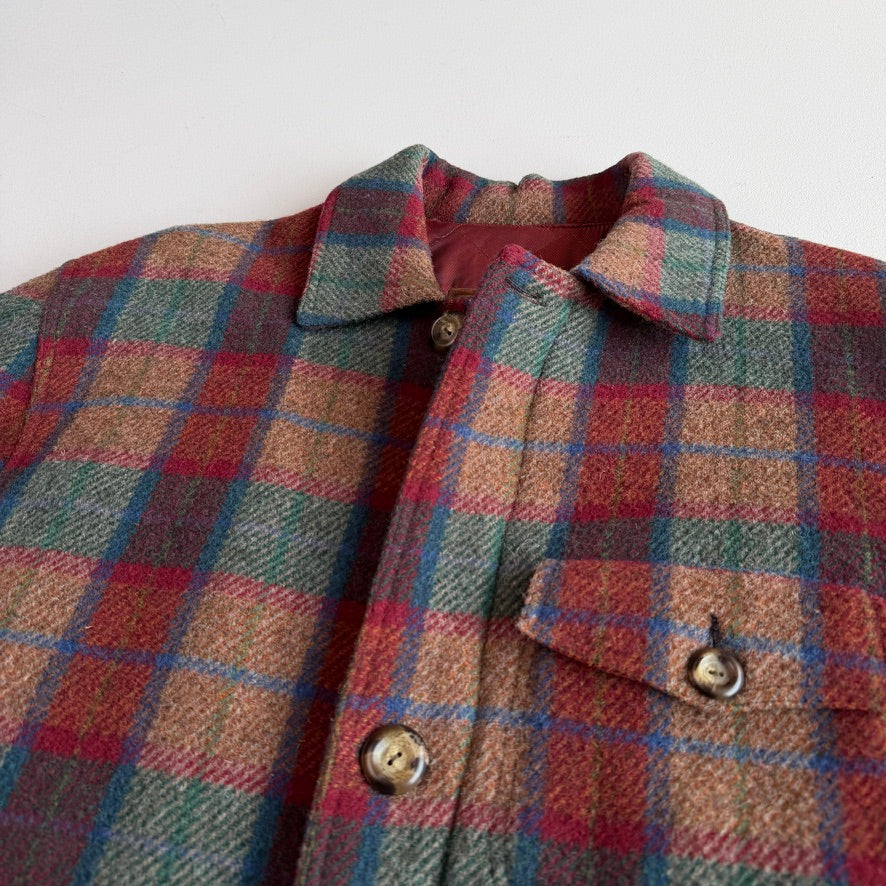 Paul Stuart (52IT / L) Plaid Wool Quilt Lined Hunting Chore Coat
