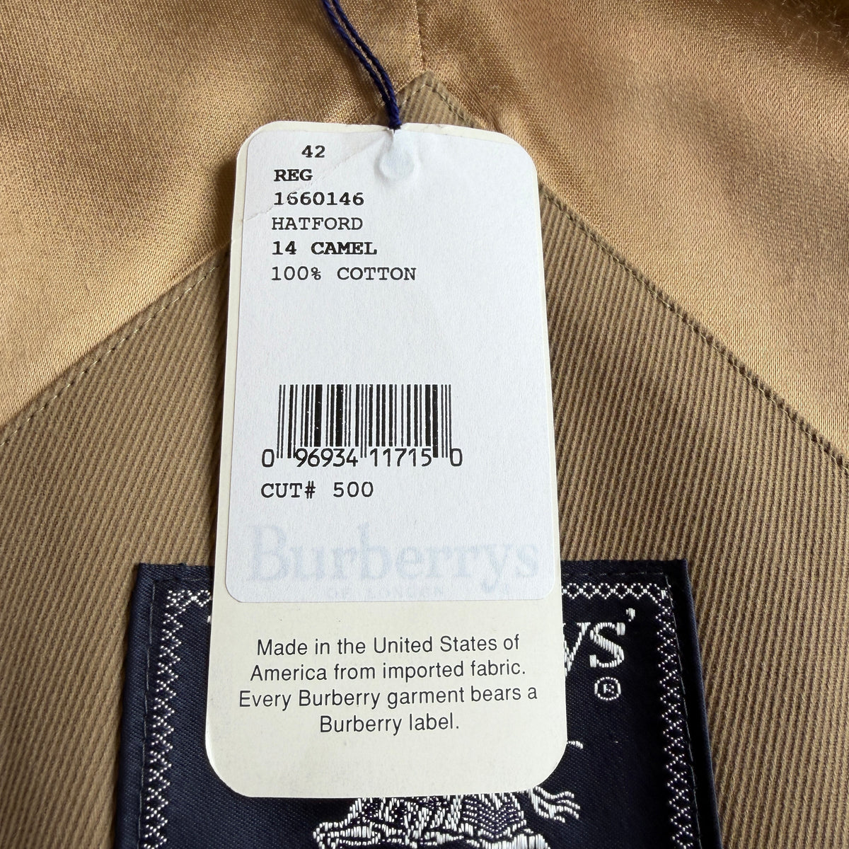 VNTG NWT Burberry (42R /52IT) Calvary Twill Wool Lined Balmacaan Coat