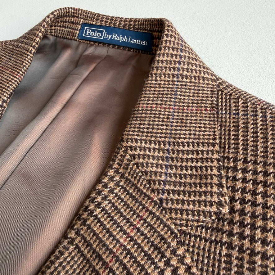 NWOT Polo Ralph Lauren (46L x 38L) Wool Glen Plaid Blue/Rust Check Suit