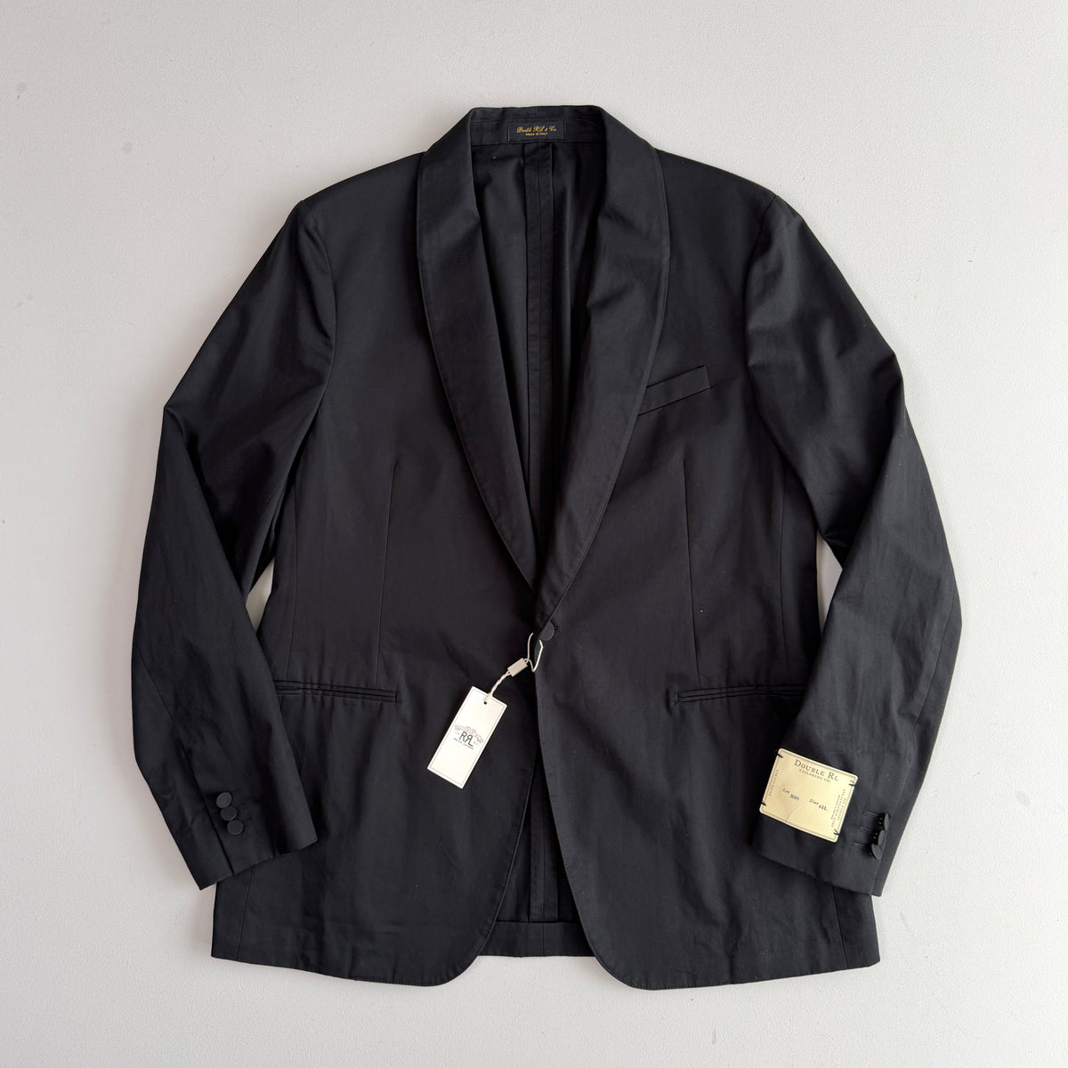 NWT RRL Ralph Lauren (44L) Tuxedo Western Cotton/Linen Black Jacket