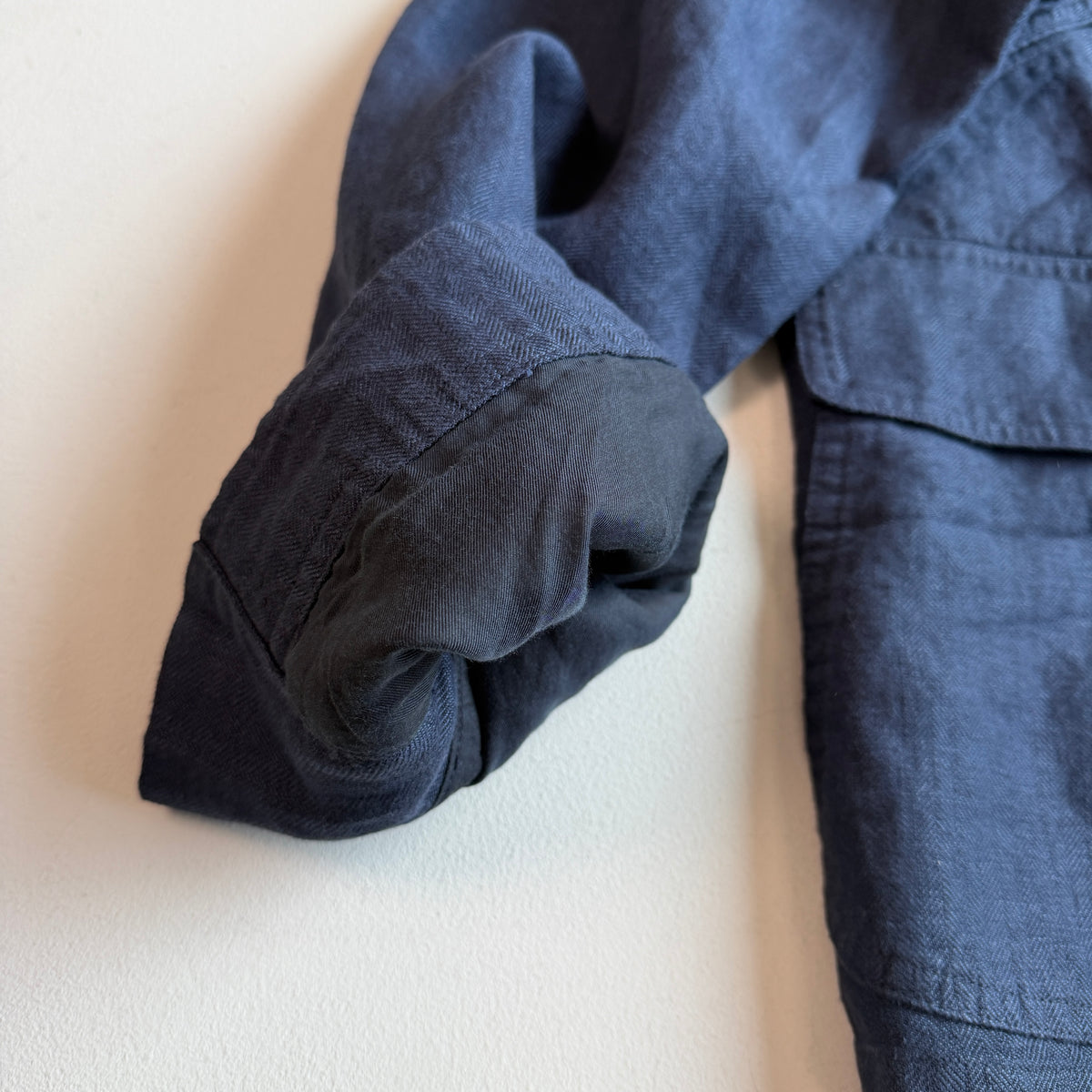 NWT Polo Ralph Lauren (2XL) 100% Linen Navy Blue Herringbone Field Utility Jacket
