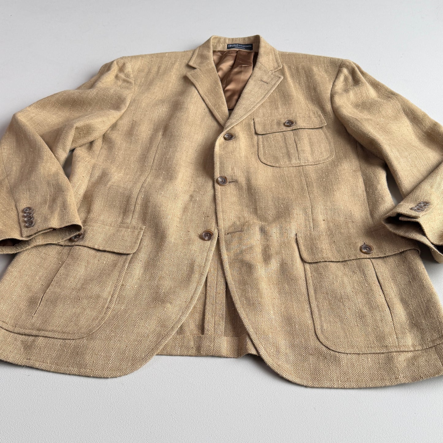 Polo Ralph Lauren (42R) Half-Norfolk Linen/Silk Slub Herringbone Sport Coat