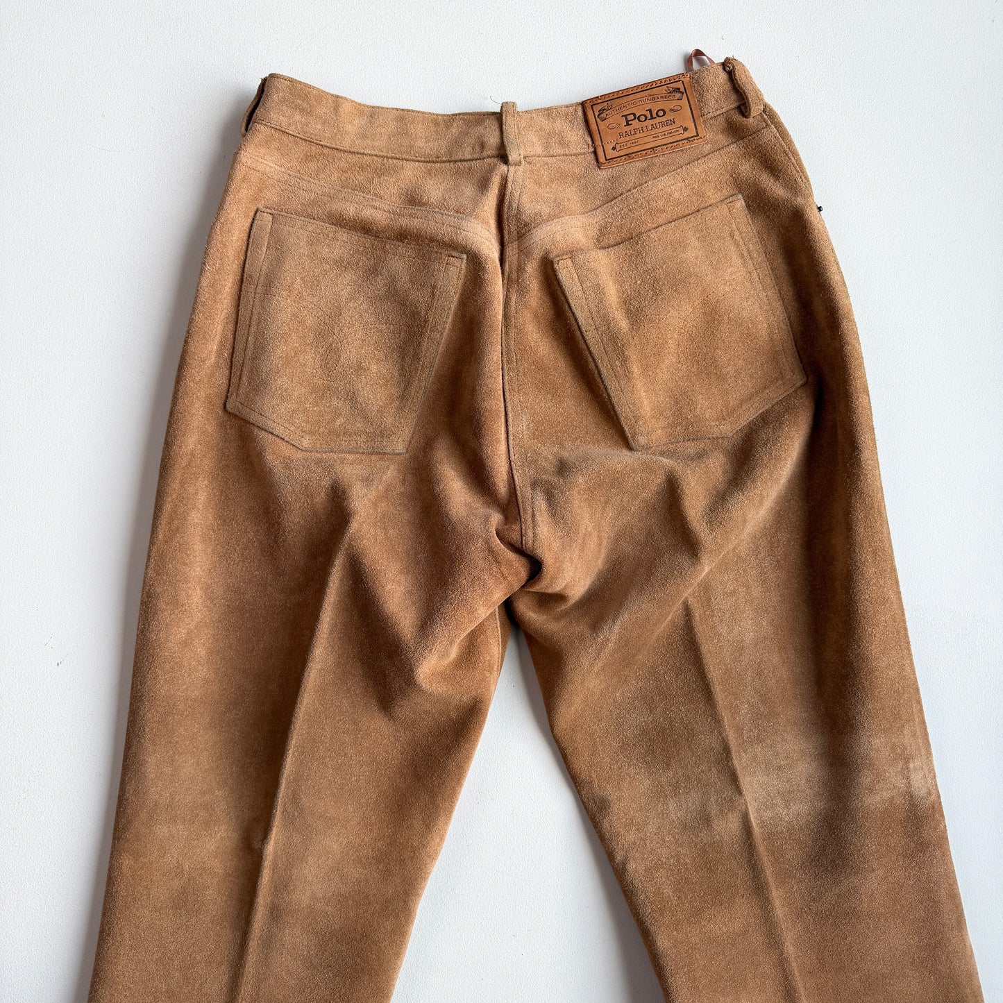 VNTG Polo Ralph Lauren (31/32 x 31) Suede Leather Western Lined Pants