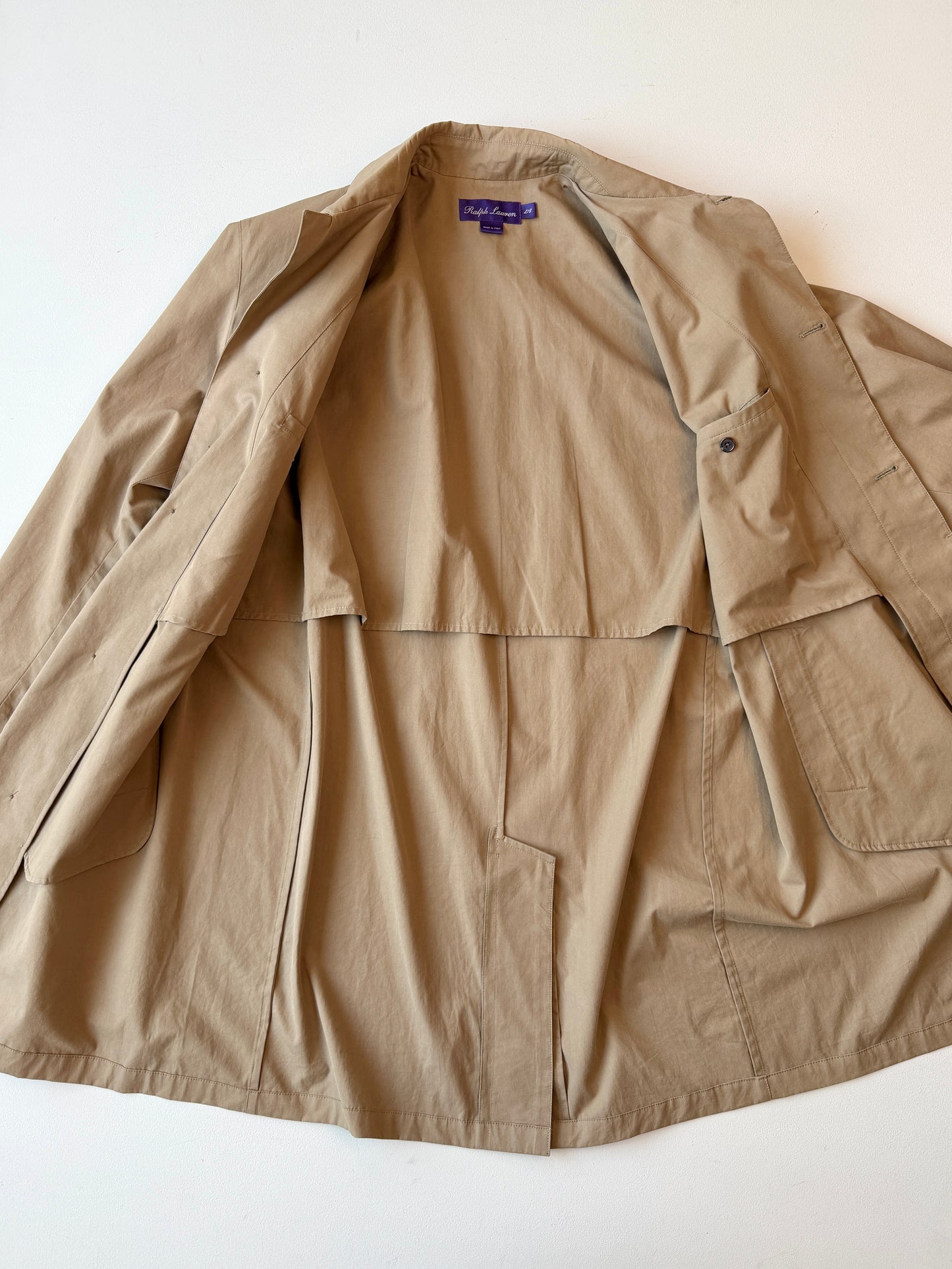 Ralph Lauren Purple Label (L) 100% Cotton Khaki Car Coat