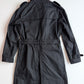 Burberry (54R) Black Poly/Cotton Double Breast Trench Coat