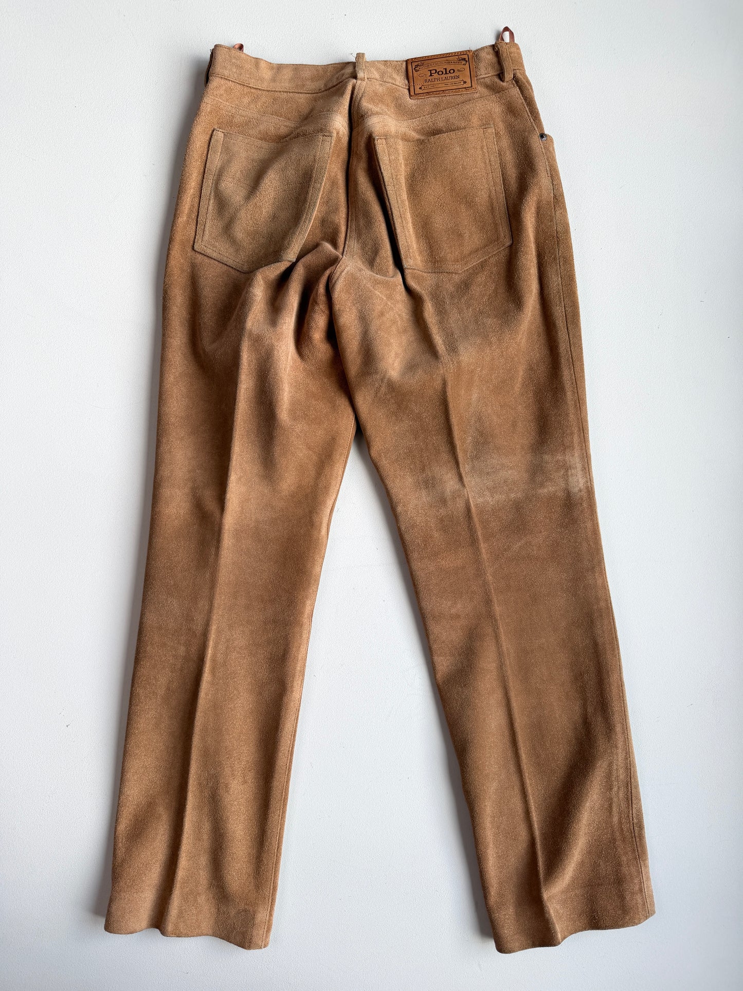 VNTG Polo Ralph Lauren (31/32 x 31) Suede Leather Western Lined Pants