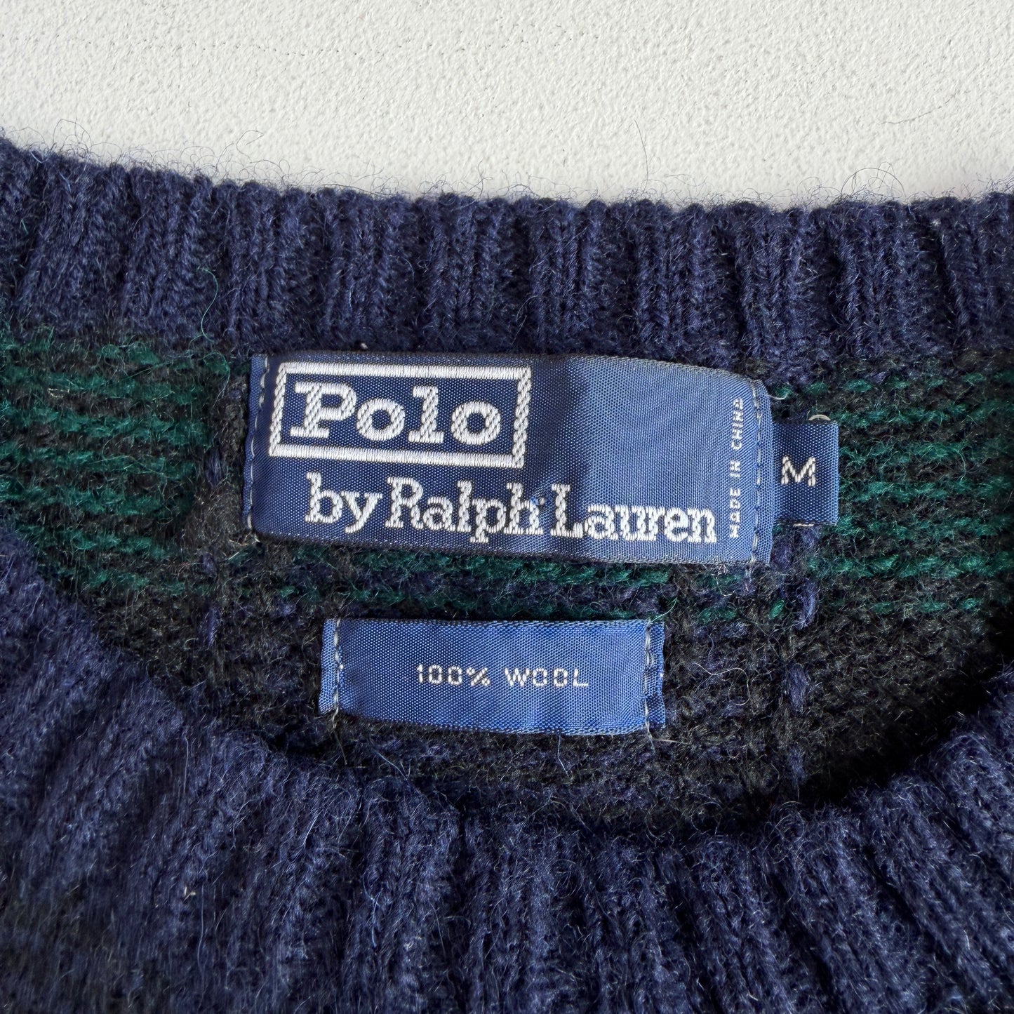 VNTG Polo Ralph Lauren (M) Black Watch Wool Knit Sweater