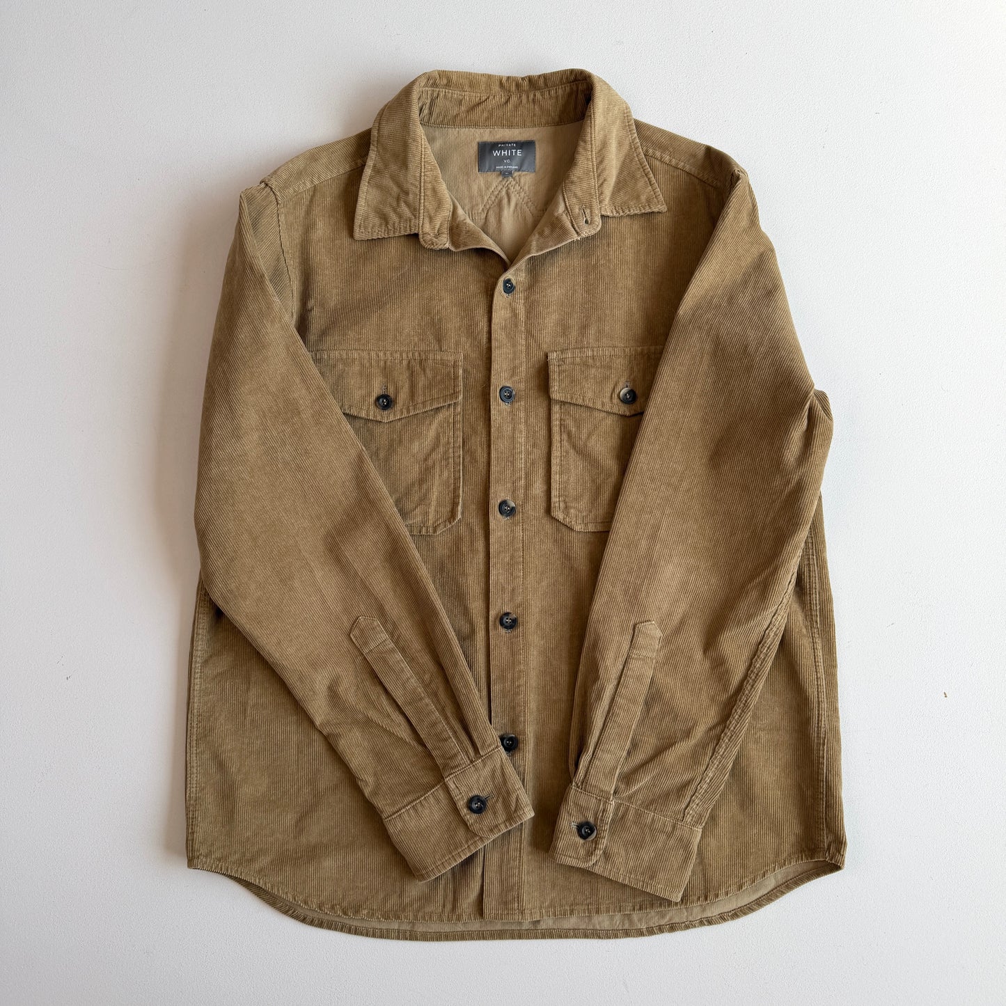 MINT! Private White V.C. (5 / L) Peanut Brown Corduroy Button Overshirt
