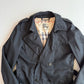 Burberry (54R) Black Poly/Cotton Gabardine Trench Coat
