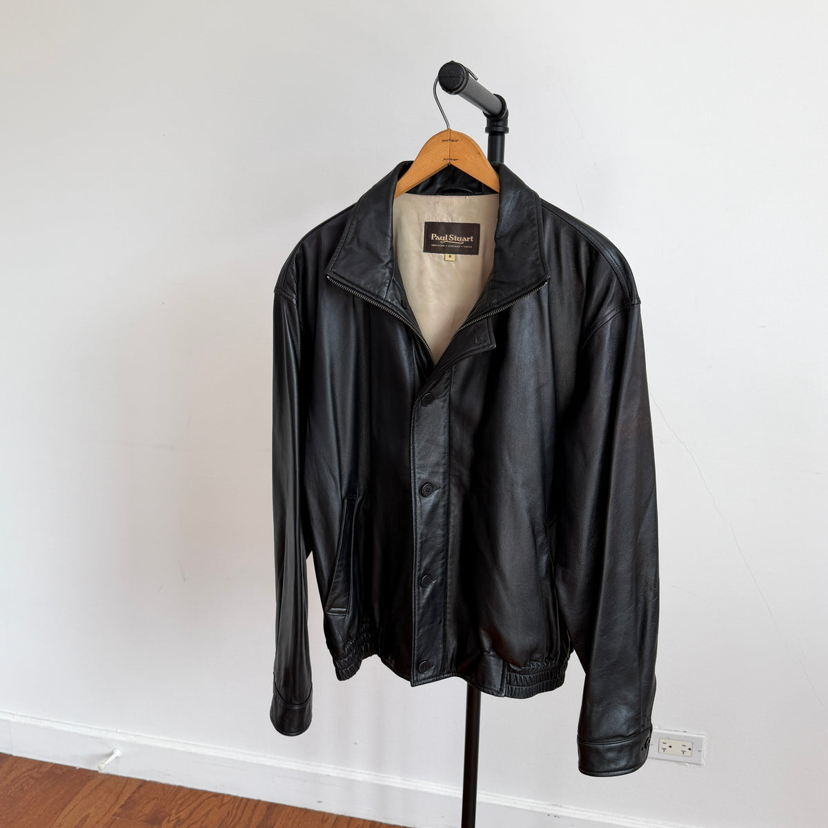Paul Stuart (M) Glove Soft Off-Black Leather Jacket