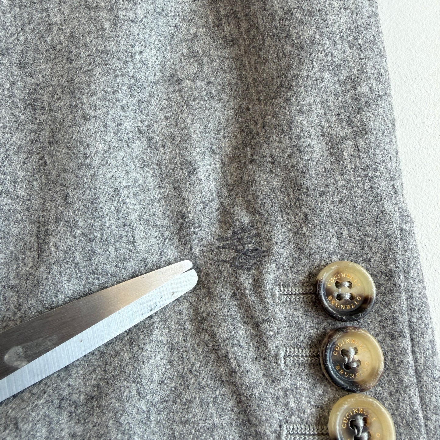 Brunello Cucinelli (50) Sport-Coat Style Brushed Wool Cashmere Zip Peacoat