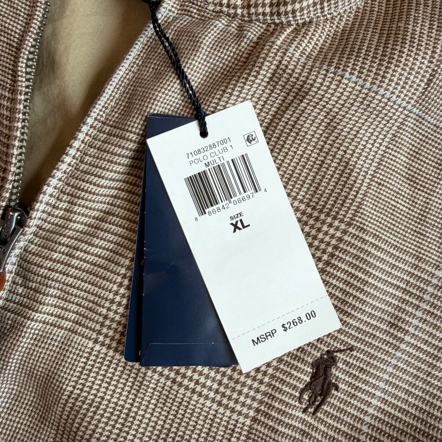 NWT Polo Ralph Lauren (XL) Linen Blend Glen Plaid Lined Lightweight Jacket