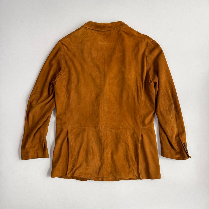 Polo Ralph Lauren (44, fits 44L) Tawny Brown Suede Leather Unstructured Sport Coat