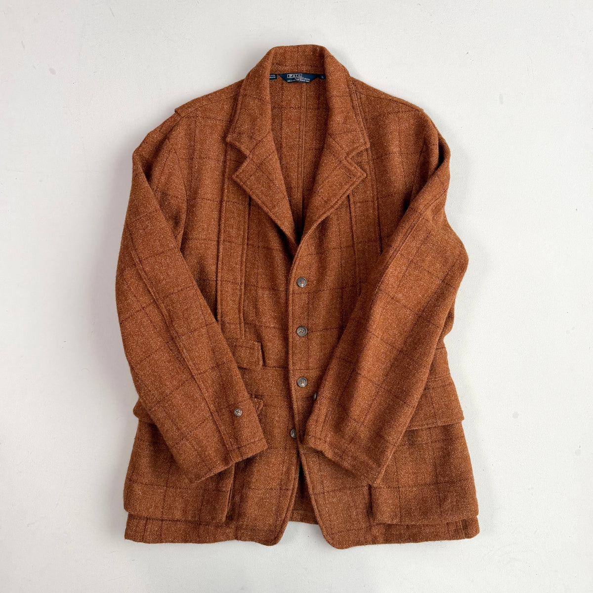VNTG Polo Ralph Lauren (L) Wool Norfolk Rust/Burnt Orange Sport Coat