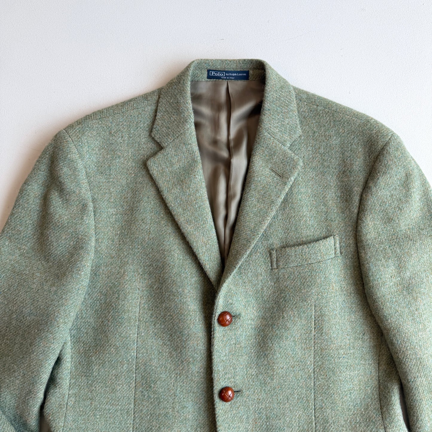 Polo Ralph Lauren (40L) Mint Green Melange Wool Sport Coat