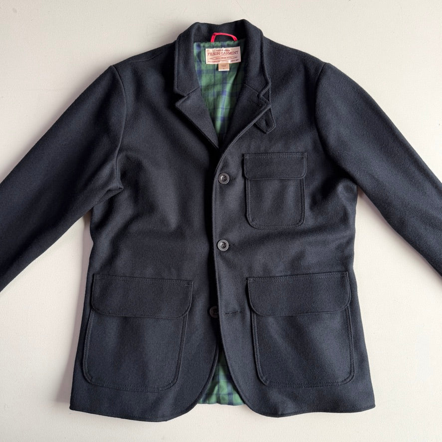 Filson (XL) Half-Norfolk Wool Cotton Lined Blue Sport Coat