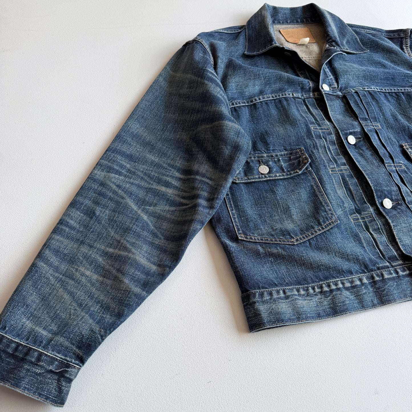 RRL Ralph Lauren (XL) Type II Faded Indigo Denim Trucker Jacket