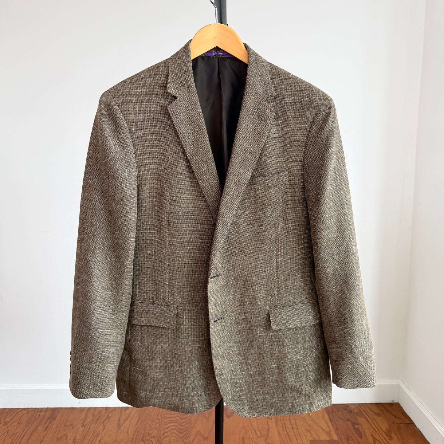 Ralph Lauren Purple Label (42R) Linen/Wool Hopsack Taupe Sport Coat