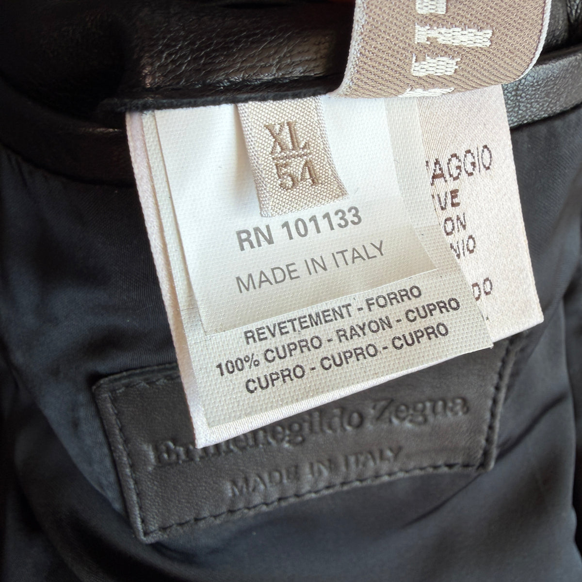 Ermenegildo Zegna (54/XL) Glove-Soft Leather Black Sports Coat