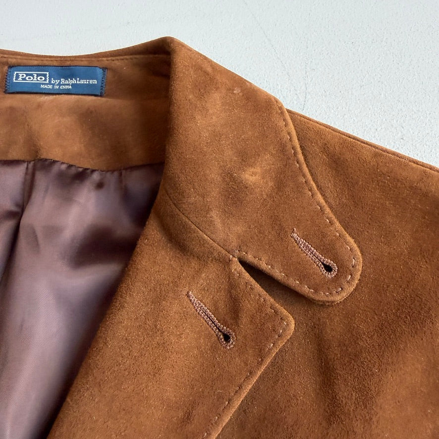 Polo Ralph Lauren (40R) Suede Leather Brown Hacking Jacket Coat