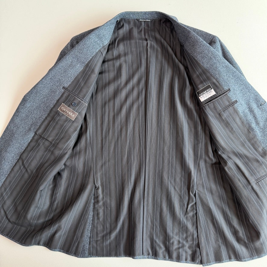Canali (IT 56L / US 46L) Wool Blue Speckled Flecked Melange Sport Coat