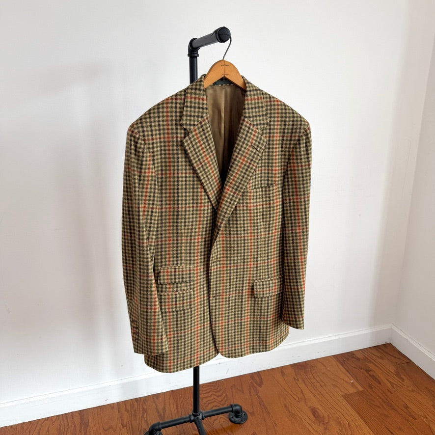 Ralph Lauren Purple Label (42R) Cashmere Flannel Full-Canvas Houndstooth Check Sport Coat