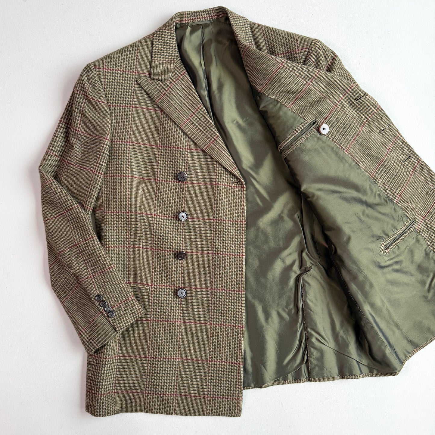 Ralph Lauren Purple Label (44L) 8x4 Cashmere Flannel Prince of Wales Coat